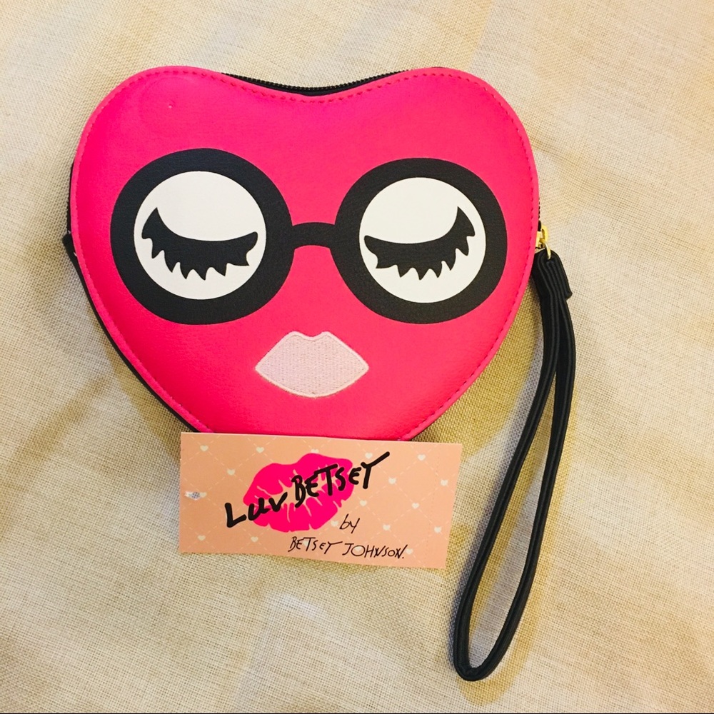 Betsy Johnson coin purse pink